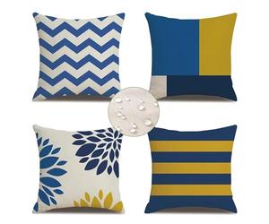 Federe Cuscini Divano 65 x 65 Nordic Cuscini da Esterno Set di 4 Modern Cuscini per Divano Impermeabile Lino Federe Cuscino Decorativo, Quadrate Copricuscino Divano per Giardino Patio Arredo CasaY334