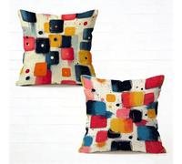 Federe Cuscini Divano 65x65cm Set di 2 Colore Copricuscini Divano Astratto Impermeabile Morbido Velluto Cuscini Letto Decorativi Motivo Stampa Fronte-retro Design, per Camera Balcone Esterno K-4508VC