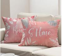 Federe Cuscini Divano 70x40 cm Cuscini per Divano in Velluto, Rosa Guanciale Letto Morbidi e Traspiranti per Dorme Durevole Cerniera Invisibile per Autunno Decorativo Copricuscini Foglia R-2666
