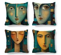 Federe Cuscini Divano 70x70, Copricuscino Impermeabile Federe Turchese, Super Morbido e Confortevole Cuscino Lino, Cuscini per Divano Donna Esterno Soggiorno Camera Letto Home Decor Set di 4 K-754