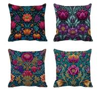 Federe Cuscini Divano 70x70cm Astratto Cuscini da Esterno Copricuscini Divano Fiore Copri Cuscino Letto Decorativi per Divani Lino Set da 4 Pezzi Square Federe Cuscino Cerniera Invisibile g-9920