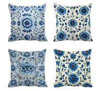 Federe Cuscini Divano 70x70cm Blu Cuscini da Esterno Copricuscini Divano Astratto Copri Cuscino Letto Decorativi per Divani Lino Set da 4 Pezzi Federe Cuscino Arredo con la Cerniera Invisibile g-9878