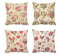 Federe Cuscini Divano 70x70cm Rosa Cuscini da Esterno Copricuscini Divano Rurale Copri Cuscino Letto Decorativi per Divani Lino Set da 4 Pezzi Federe Cuscino Arredo con la Cerniera Invisibile g-8534