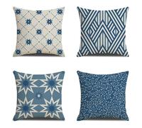 Federe Cuscini Divano 75x75 cm Set di 4 blu navy Cuscini per Divano moderno Cuscini da Esterno in Lino Piazza Cuscini Decorativi Federe Confezione per Divano Soggiorno Ufficio Auto Regali Home Decor