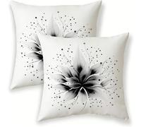 Federe Cuscini Divano 80x80 cm Velluto Bianco 2 Pezzi Copricuscini, Federa Cuscino Decorativo Quadrato, Copricuscino Moderno Cuscini da Esterno Impermeabili per Divano Soggiorno Giardino SJ-407