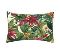 Federe Cuscini Divano Esterno Impermeabile Copricuscini 40x70cm 2 Pezzi, Piante tropicali Cuscini Decorativi Federa per Cuscino Fiore, Rettangolare Copricuscino per Esterni Auto Balcone Giardino,O494