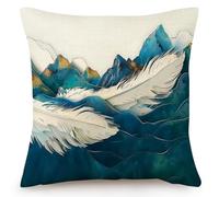 Federe Cuscini Divano Green Mountain Copricuscini Cuscini Per Copricuscini Divano Moderna In Lino,Tessuto Morbido Camera Da Letto Cuscinis Con Cerniera Invisibile,Copricuscino 80X80Cm