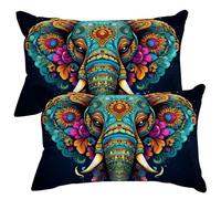 Federe Cuscini Divano in Velluto 40x50 cm Set di 2 Copricuscini Boho Decorativa Fodere Cuscini Elefante Copricuscino Morbido Federe Cuscino per Divano Letto Decorazioni con Cerniera Invisibile -SC438