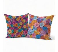 Federe Cuscini Divano Lino Set 2, Copri Cuscini per Divano Design Fiori freschi5 40x40 cm, Esterno Cuscini per Divano con Cerniera Nascosta, Copricuscino Decor Casa per Giardino, Colore P-J-1324