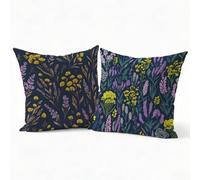 Federe Cuscini Divano Lino Set 2, Copri Cuscini per Divano Design Fiori11 60x60 cm, Esterno Cuscini per Divano con Cerniera Nascosta, Copricuscino Decorazioni Casa per Giardino Ufficio, Viola P-J-4415