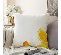 Federe Cuscini Eating Made Fruit White Food Cold Drink Juice Yellow Isolated Citrus Lemonade Mixed Ripe Copricuscino Colorate Copricuscini Moderno Federa per Divano Camera Ufficio 45X45CM