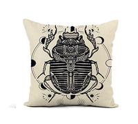 Federe Cuscini Egyptian Scarab Symbol of Pharaoh Gods Ra Sun Tattoo Copricuscino Standard Federa Decorazione Cuscino Decorativo per Camera Divano Ufficio 45X45CM
