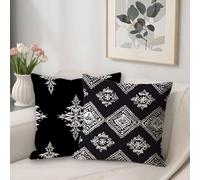 Federe Cuscini Europa settentrionale Impermeabile Copricuscini 50 x 50 Fronte-Retro Stampa Cuscini Decorativi Lino Copricuscini Divano Set da 2, Decorazioni per la casa Federe Cuscino Blu navy O-37