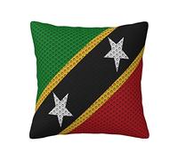 Federe Cuscini Flag of Saint Kitts And Nevis Copricuscino Colorate Federa Lavabile Cuscino Decorativo per Camera Divano Ufficio 45X45CM