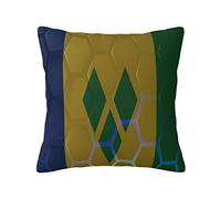 Federe Cuscini Flag of Saint Vincent And The Grenadines Federa Lavabile Copricuscini Decorazione Copricuscino per Soggiorno Divano Ufficio 45X45CM