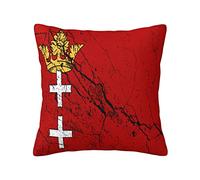Federe Cuscini Flag of The Free City of Texture Effect Copricuscino Lavabile Copricuscini Decorazione Cuscino Decorativo per Soggiorno Ufficio Camera 45X45CM