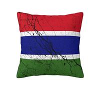 Federe Cuscini Flag of The Gambia Texture Effect Copricuscino Lavabile Federa Standard Cuscino Decorativo per Soggiorno Ufficio Camera 45X45CM