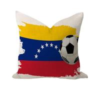 Federe Cuscini Football Theme Venezuela Bed Global World Flag Travel Trip Federa Standard Cuscino Decorativo Lavabile Copricuscini per Soggiorno Camera Divano 45X45CM
