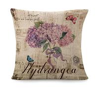 Federe Cuscini for We Live By Faith Not By Sight Mid Century Purple Hydrangea Flower Butterfly Wildlife Flower Copricuscino Standard Federa Decorazione Cuscino Decorativo per Divano 45X45CM