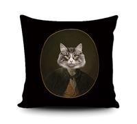 Federe Cuscini Funny Cat Painter Norway Cat Pet Animalist Federa Lavabile Copricuscini Decorazione Cuscino Decorativo per Camera Ufficio Soggiorno 45X45CM