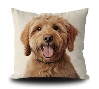 Federe Cuscini Funny Golden Retriever Dog Puppy Copricuscini Decorativi Cuscino Decorativo Moderno Federa per Camera Soggiorno Balcone 45X45CM