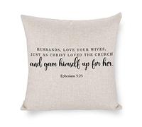 Federe Cuscini Husbands, Love Your Wives, Just As Christ Loved The Church And Gave Himself Up for Her Copricuscino Standard Federa Lavabile Copricuscini per Soggiorno Ufficio Divano 45X45CM