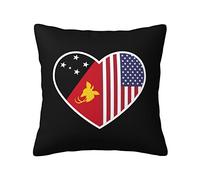 Federe Cuscini I Love America And Papua New Guinea Copricuscini Lavabile Cuscino Decorativo Decorazione Federa per Soggiorno Ufficio Camera 45X45CM