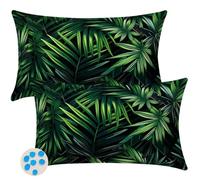 Federe Cuscini Impermeabili per Divano 20x30 cm Verde Fodere per Cuscini da Esterno Set di 2 Federa Cuscino Foglie Copricuscini Divano con Cerniera Invisibile per Esterni Giardino Patio Balcone -SC528