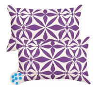 Federe Cuscini Impermeabili per Divano 20x30 cm Viola Fodere per Cuscini da Esterno Set di 2 Federa Cuscino Fiori Geometrici Copricuscini Divano con Cerniera Invisibile per Esterni Giardino -SC538