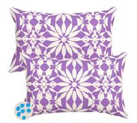 Federe Cuscini Impermeabili per Divano 20x30 cm Viola Fodere per Cuscini da Esterno Set di 2 Federa Cuscino Fiori Geometrici Copricuscini Divano con Cerniera Invisibile per Esterni Giardino -SC530