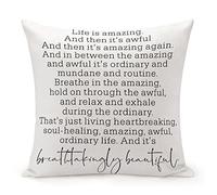 Federe Cuscini Inspiration Positive Quotes Life Is Amazing And Then It's Awful And Then It's Amazing Again Wrinkle Cuscino Decorativo Moderno Copricuscini Colorate Federa per Camera 45X45CM