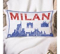 Federe Cuscini Italy Milan Skyline Downtown Cityscape Copricuscini Standard Cuscino Decorativo Lavabile Copricuscino per Soggiorno Camera Balcone 40X60CM