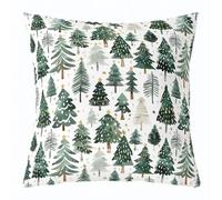Federe Cuscini Kawaii Christmas Trees Winter Pine Tree Cartoon Hand Drawn Style 45X45Cm Fodere Cuscini Traspirante Resistenti Fodera per Cuscino Decorativi per Giardini Balcone Letti