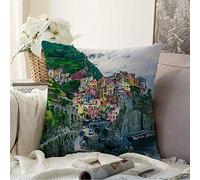 Federe Cuscini La Attraction Manarola Italy Sep 13 Que Architecture Beach Beautiful Beauty Cinque Terre Federa Colorate Copricuscino Moderno Cuscino Decorativo per Camera Divano 45X45CM