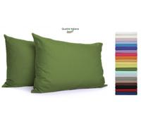 Federe Cuscini Letto in cotone con BOTTONI 52x82 cm Coppia 2 Pezzi - 21 COLORI