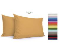 Federe Cuscini Letto in cotone con BOTTONI 52x82 cm Coppia 2 Pezzi - 21 COLORI