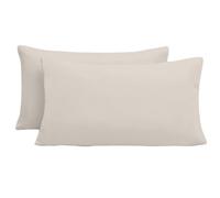 Federe Cuscini Letto Matrimoniale 40x70cm 2 PCS, Federe per Cuscini con Invisibile Cerniera in Premium Microfibra, Copri Cuscino Letto Anallergico e Traspirante, Beige
