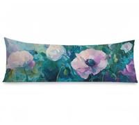 Federe Cuscini Letto Matrimoniale 50 x 150 cm Europa settentrionale Federe Cuscini Fiori Motivo Cuscino Lungo Velluto Traspirante Copricuscini Divano, per Letto Divano Decorazioni Casa, Model307