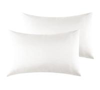 Federe Cuscini Letto Matrimoniale 50 x 80 cm,Coppia Federe in Microfibra Chiusura a Busta - Beige