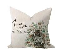 Federe Cuscini Love The Little Things Watercolor Flower in Mason' Jar Rustic Beautiful Flower Cuscino Decorativo Colorate Copricuscini Moderno Federa per Divano Camera Ufficio 45X45CM