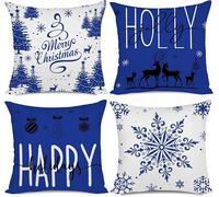 Federe Cuscini Natale 55x55cm Decorative Set 4 Divano Casa