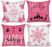 Federe Cuscini Natale Decorative 55x55cm Divano Casa Festive