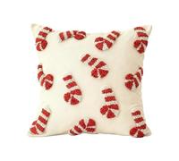 Federe Cuscini Natalizi per Divano, 45 x 45 cm Invernale Copricuscini con Ricamo ad Anello, Copricuscini Decorativo a Forma di Albero di Natale, per Decorazioni Natalizie Soggiorno e Casa, Regalo