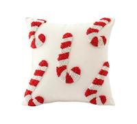 Federe Cuscini Natalizi per Divano, 45 x 45 cm Invernale Copricuscini con Ricamo ad Anello, Copricuscini Decorativo a Forma di Albero di Natale, per Decorazioni Natalizie Soggiorno e Casa, Regalo