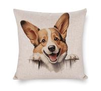 Federe Cuscini Pembroke Welsh Corgi Farmhouse Copricuscini Standard Cuscino Decorativo Lavabile Copricuscino per Camera Soggiorno Divano 45X45CM