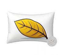 Federe Cuscini per Esterno Impermeabile 35x55 cm, 2 Pezzi Federe Cuscini Divano Bianco Copri Cuscini per Divano Foglia Gialla Rettangolare Federa Cuscino in Lino per Balcone Giardino Patio -FS667