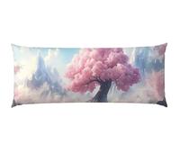 Federe Cuscini Rosa Federe Cuscino Letto Paesaggio 50x150cm lino Copricuscini, Divano Morbida e Traspirante Stampa Fronte-Retro Con Invisibile Cerniera Ecologica e Lavabile per Letto o Divano T357