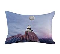 Federe Cuscini Small Mountain Sunset Purple Panda Moon Balloon Cuscino Decorativo Moderno Copricuscino Lavabile Copricuscini per Camera Divano Ufficio 40X60CM