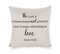 Federe Cuscini The Lord Is Compassionate And Gracious,Slow To Anger, Abounding in Love Christmas Xmas Winter Holiday Copricuscini Standard Cuscino Decorativo Moderno Copricuscino per 45X45CM