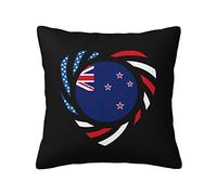 Federe Cuscini We Heart America And New Zealand Love Forever Copricuscini Decorazione Cuscino Decorativo Lavabile Federa per Divano Camera Ufficio 45X45CM